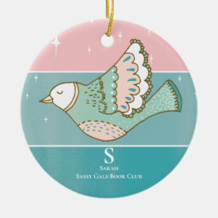 Décoration En Céramique Book Club Réunion Monogramme Membre