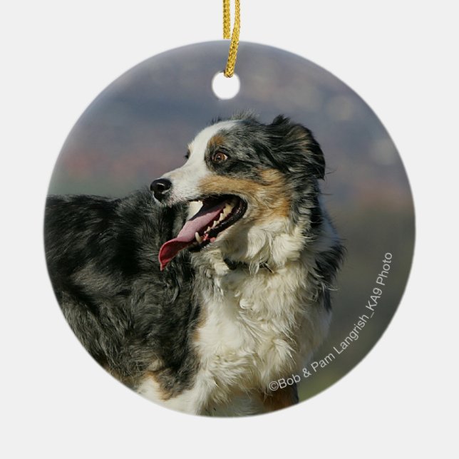 Décoration En Céramique Border collie haletant 2 (Devant)