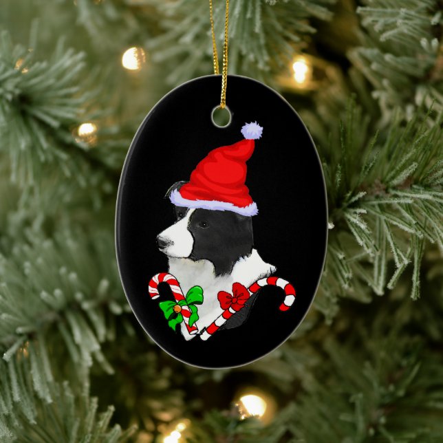 Décoration En Céramique Bordure Collie Noël (Arbre)