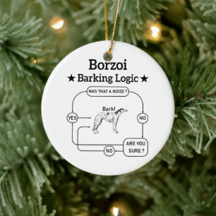 Décoration En Céramique Borzoi Barking Logique Drôle propriétaire chien Sa