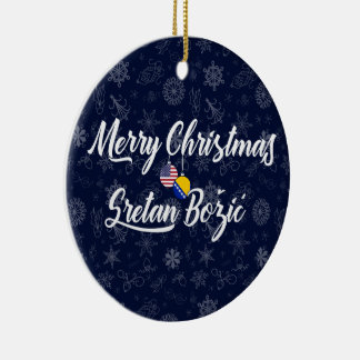Décoration En Céramique Bosnie-Herzégovine États-Unis Noël bilingue