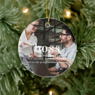Décoration En Céramique Boss   Sentiments photo Keepsaké Noël