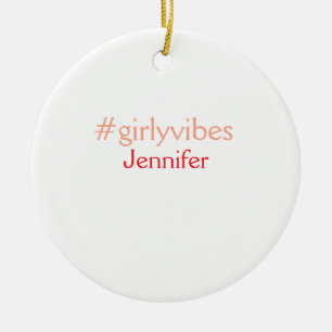 Décoration En Céramique Bossbabe hashtag rose clair ajouter nom fille patr