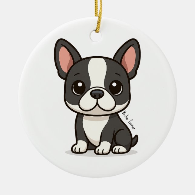 Décoration En Céramique Boston Terrier Custom Name (Devant)