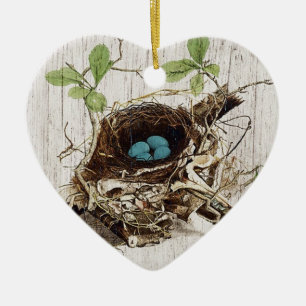 Décoration En Céramique botanique français de manuscrit d'éphémères de nid