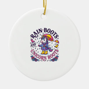 Décoration En Céramique Bottes de pluie licorne et maillot commercial Lico