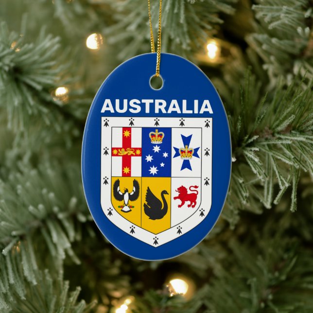 Décoration En Céramique Bouclier des armes d'Australie (Arbre)