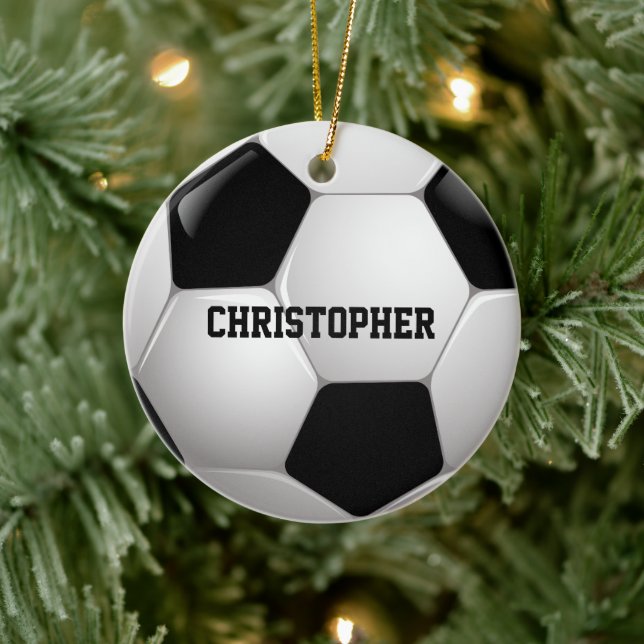 Décoration En Céramique Boule de football personnalisable (Arbre)