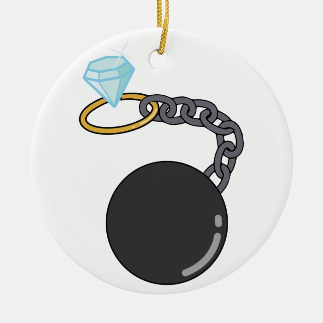Décoration En Céramique Boule et chaîne de mariage (Devant)