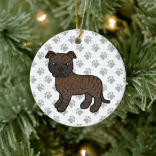 Décoration En Céramique Bouledogue Cartoonique Staffordshire Bringé