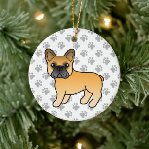 Décoration En Céramique Bouledogue Français Fauve Dessin Animé Mignon