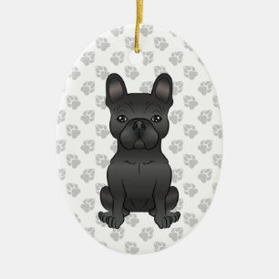 Décoration En Céramique Bouledogue Français Noir / Dessin Animé de Frenchi