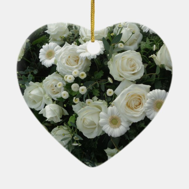 Décoration En Céramique Bouquet de fleurs blanches (Dos)