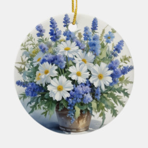 Décoration En Céramique Bouquet de fleurs Elégante aquarelle