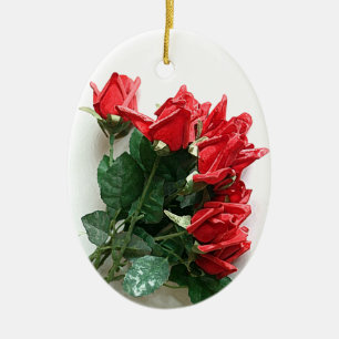 Décoration En Céramique Bouquet Keepsaké Roses rouges