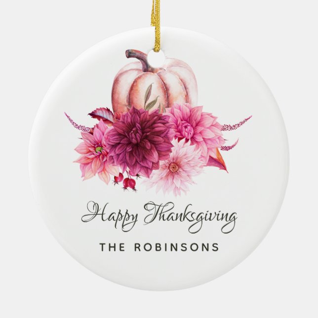 Décoration En Céramique Bourgogne et flush Thanksgiving Photo (Dos)