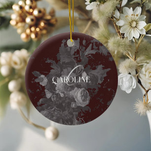 Décoration En Céramique Bourgogne Vintage Floral Still Life Élégant