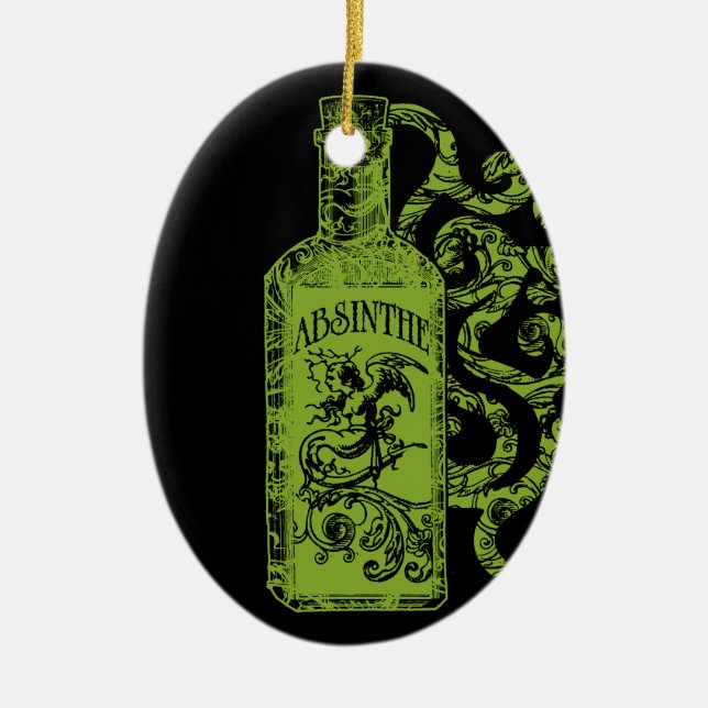 Décoration En Céramique Bouteille d'Absinthe (Devant)