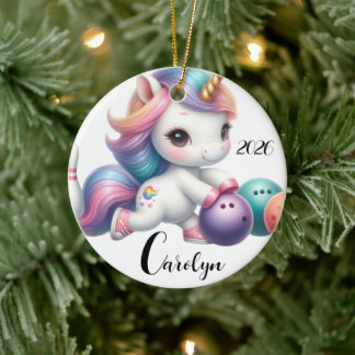 Décoration En Céramique Bowling Licorne Personnalisé 