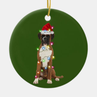 Décoration En Céramique Boxe Avec Scafts De Noël Santa Hat Cadeau