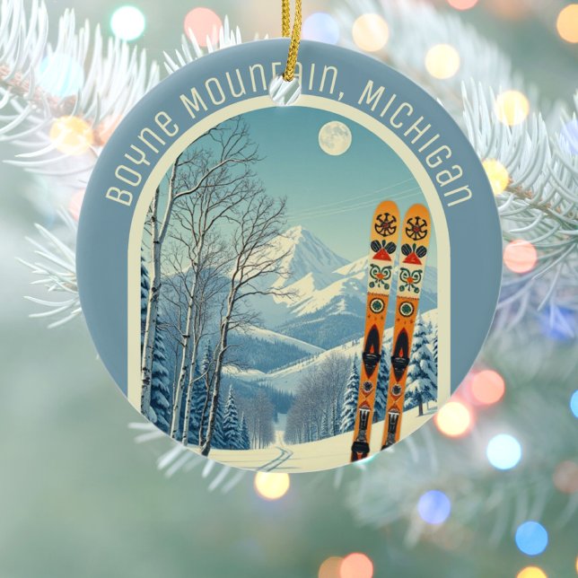 Décoration En Céramique Boyne Mountain Michigan ski souvenir  (Créateur téléchargé)