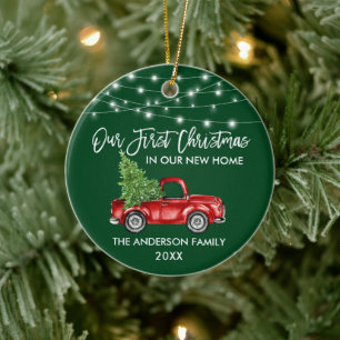 Décoration En Céramique Bracelet Script 1er Noël Accueil Camion Lumières V