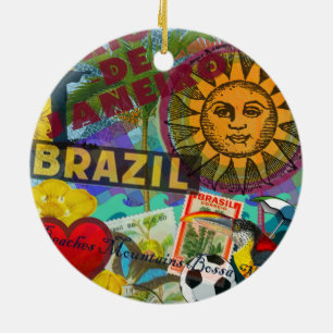 Décoration En Céramique Brésil Rio de Janiero Sun Travel Art coloré