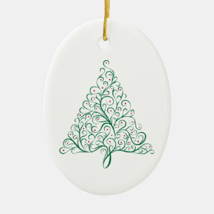 Décoration En Céramique Bright Christmas Tree Soll en rouge et vert