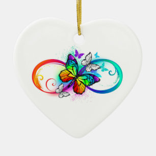 Décoration En Céramique Bright infinity with rainbow butterfly