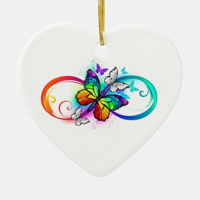 Décoration En Céramique Bright infinity with rainbow butterfly (Devant)