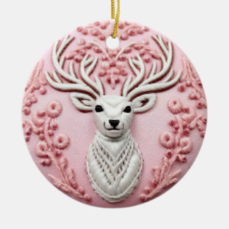 Décoration En Céramique Broderie de cerfs majestueux