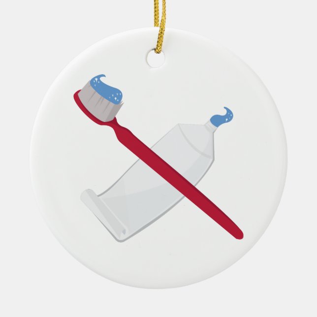 Décoration En Céramique Brosse Et Collage De Dents (Devant)