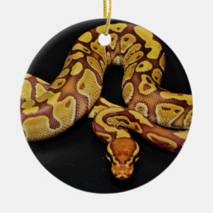 Décoration En Céramique Brun et python de boule d'or