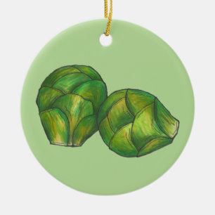 Décoration En Céramique Brussels Sprouts Green Vegetable Jardin végétarien