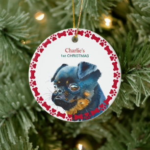 Décoration En Céramique Bruxelles Griffon Noël personnalisé
