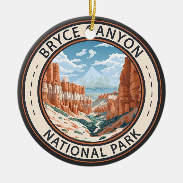 Décoration En Céramique Bryce Canyon National Park Trail Illustration Art (Devant)