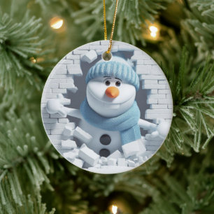 Décoration En Céramique Buck-Tooth Snowman 3D