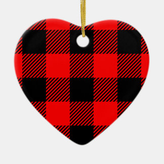 Décoration En Céramique Buffalo Check Rouge et Noir Lumberjack Plaid Decor