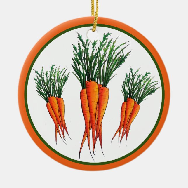 Décoration En Céramique Bunch de carottes Orange Vegetable Veggie Garden (Devant)