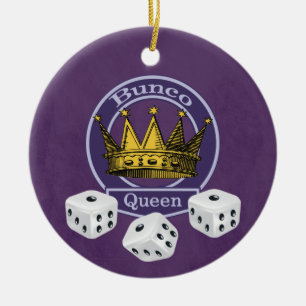 Décoration En Céramique Bunco Queen Crown et Dice