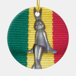Décoration En Céramique Bunny à Rasta Couleurs : Une touche d'art Super