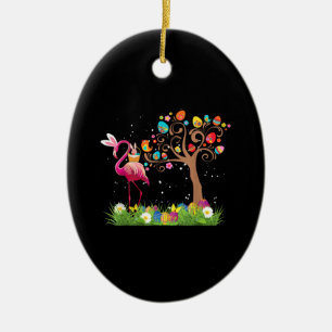 Décoration En Céramique Bunny Flamingo Easter Cute Flamingo Lovers