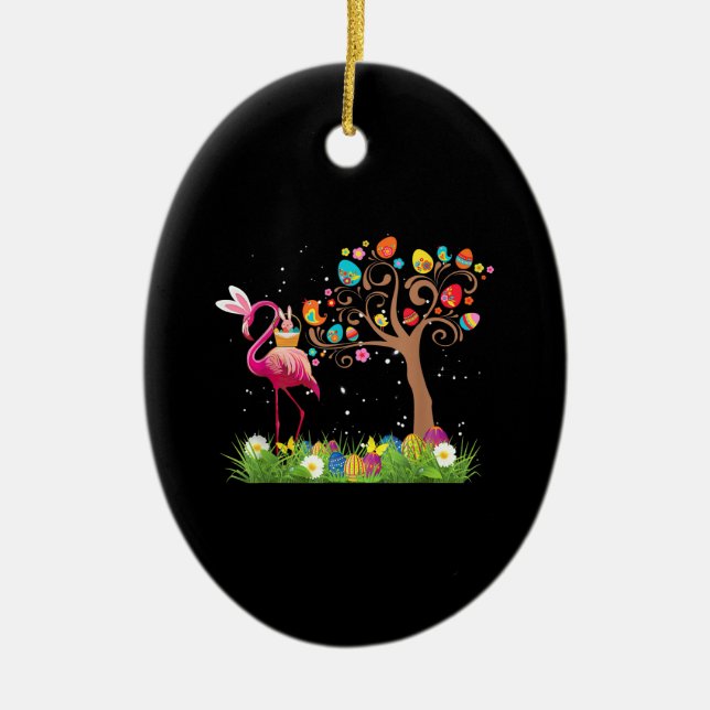 Décoration En Céramique Bunny Flamingo Easter | Cute Flamingo Lovers (Devant)