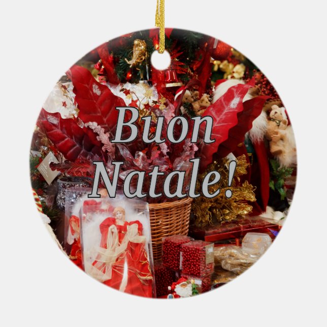 Décoration En Céramique Buon Natale ! Joyeux Noël en wf italien (Dos)