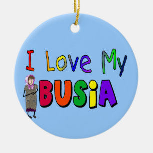 Décoration En Céramique Busia "j'ornement de Noël aime mon Busia"
