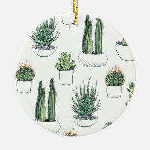 Décoration En Céramique Cactus pour aquarelle et Succulent