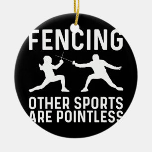 Décoration En Céramique Cadeau cool D'Étiquette Pour Hommes Femmes Fencer 