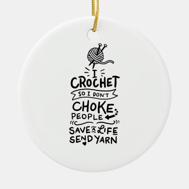 Décoration En Céramique Cadeau Crochet Crocheter (Devant)