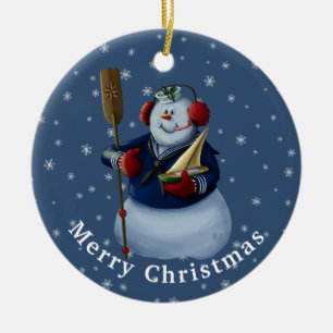 Décoration En Céramique Cadeau de marine Snowman