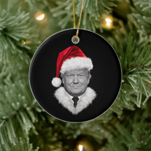 Décoration En Céramique Cadeau de Noël de Donald Trump Chapeau de Père Noë
